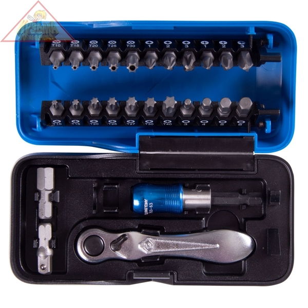 Набор вставок (бит) KING TONY серии ATOM 1/4, PH, PZ, Hex, Torx, 26 предметов 1026CQ-AM