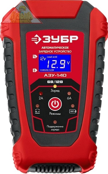 Автоматическое зарядное устройство АЗУ-140 6/12 В 6А Зубр арт. 59310